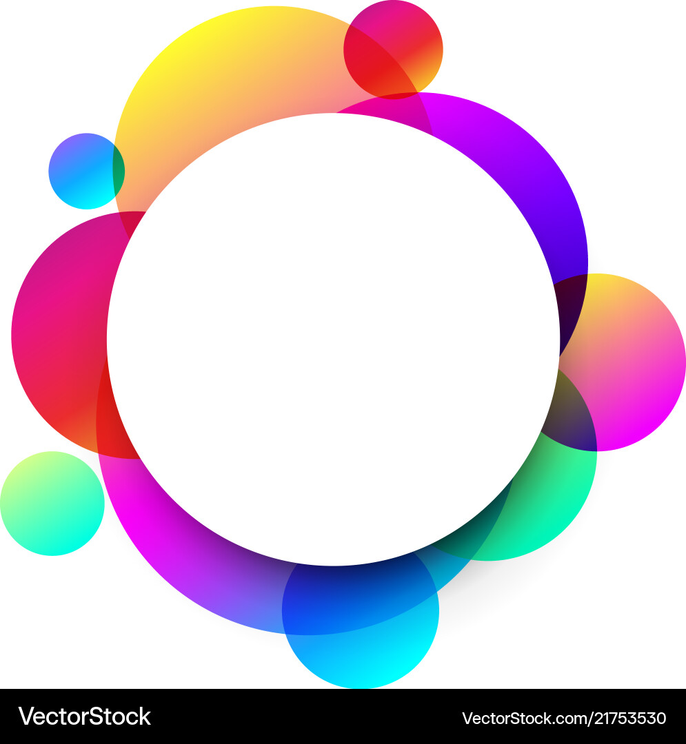 White round background with colour circles vector image