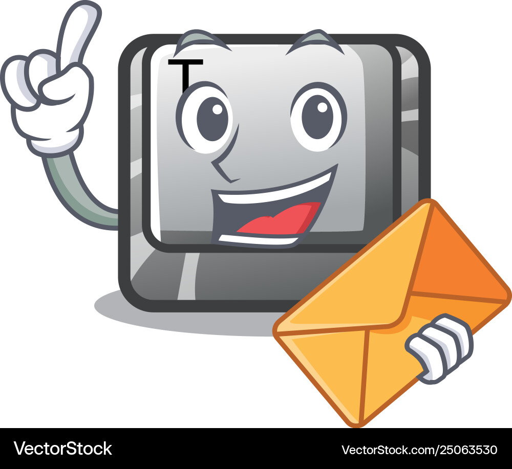 With envelope t button installed on character vector image
