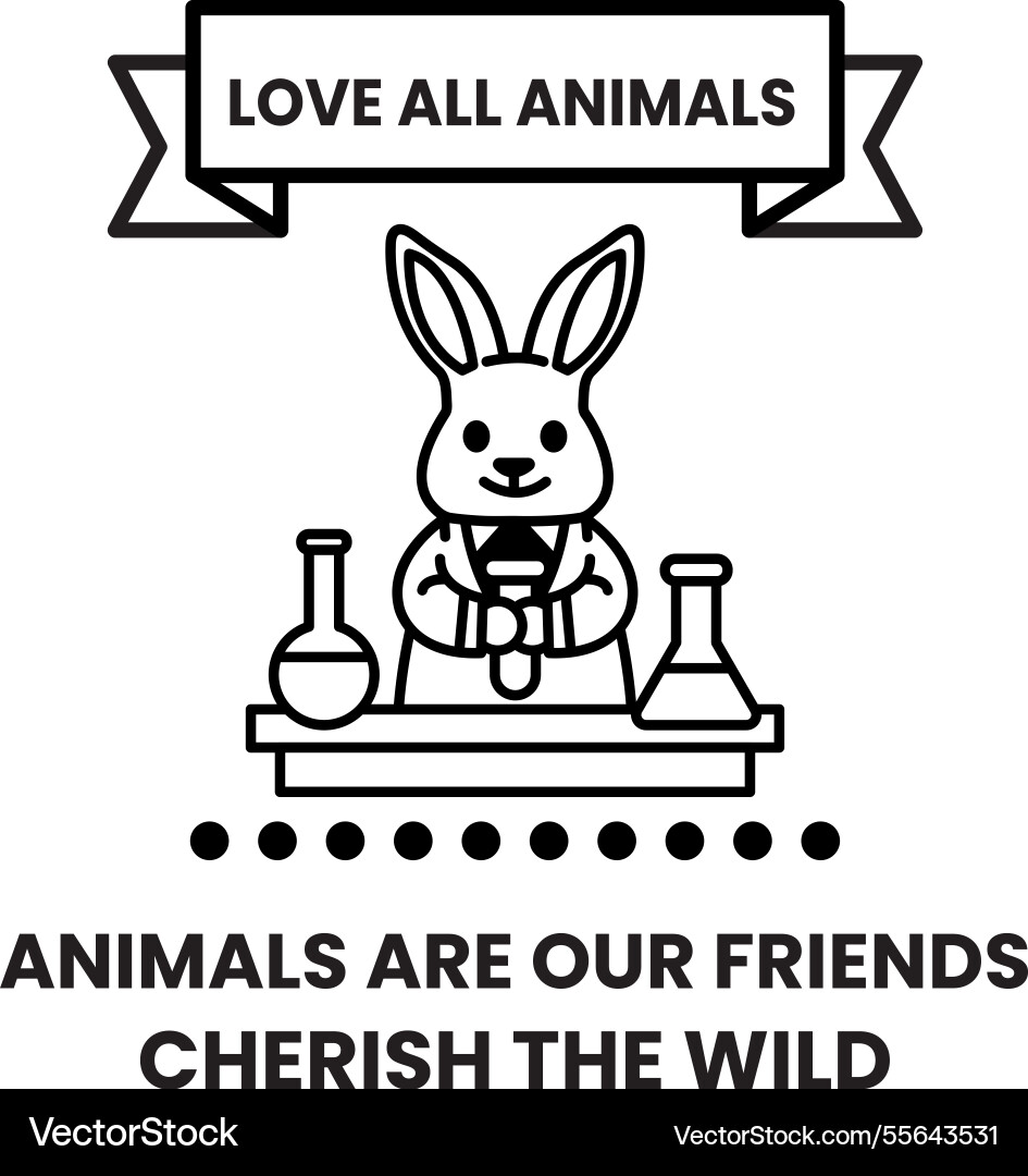 A rabbit is standing in front of table A rabbit is standing in front of table vector image