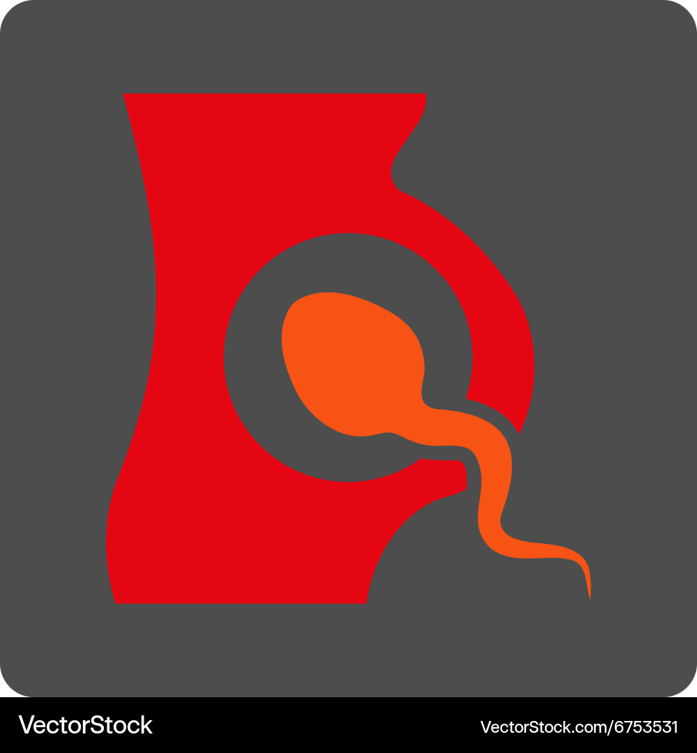 Artificial insemination rounded square button Vector Image