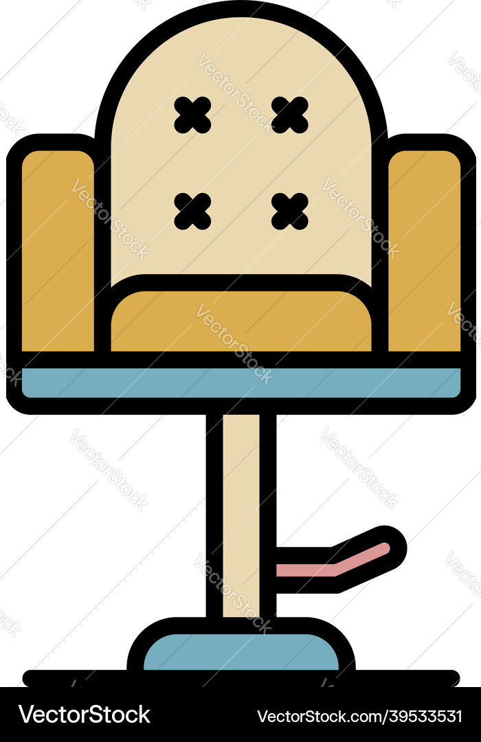 Beauty salon armchair icon color outline Beauty salon armchair icon color outline vector image