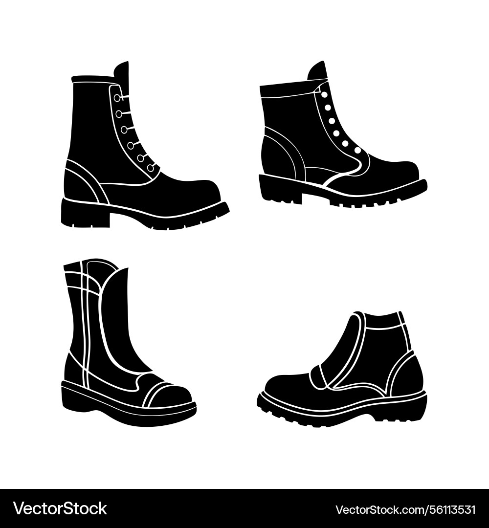 Boot designs each with unique stitching 5 Vector Image
