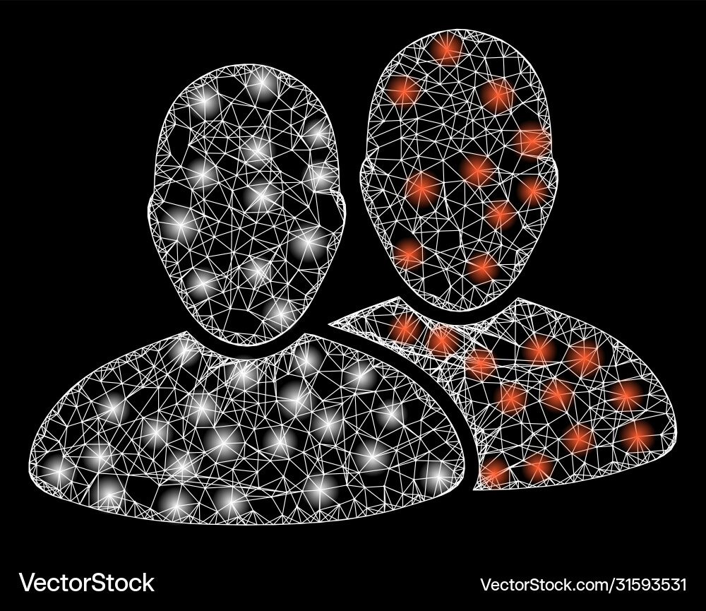 Bright web net users with glare spots Bright web net users with glare spots vector image