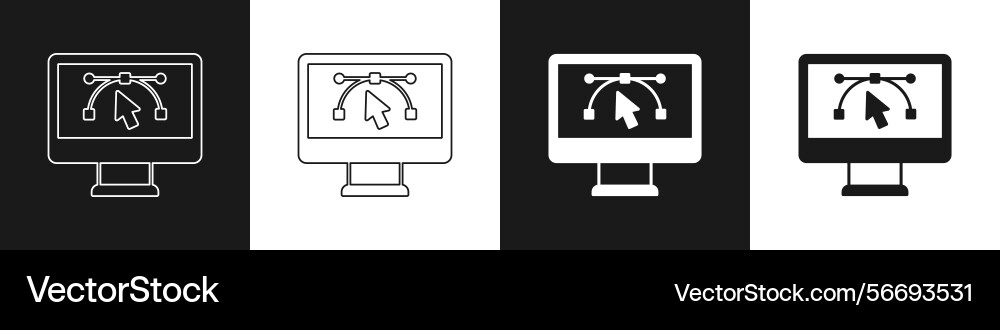 Computer-Display mit Design-Programm-Symbol einstellen Computer-Display mit Design-Programm-Symbol einstellen vektorbild