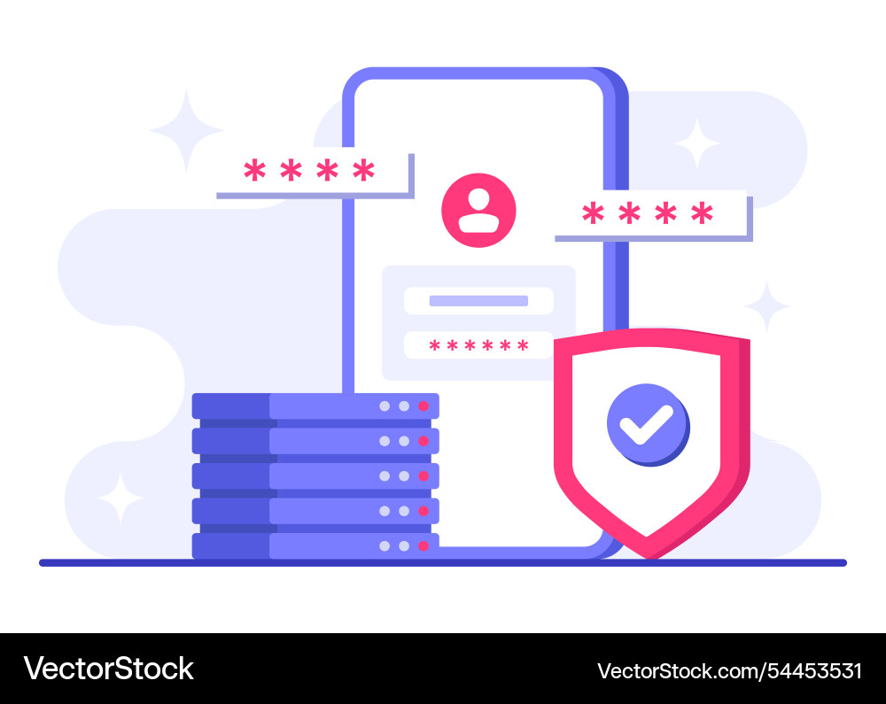 Database protection cyber security data center Vector Image