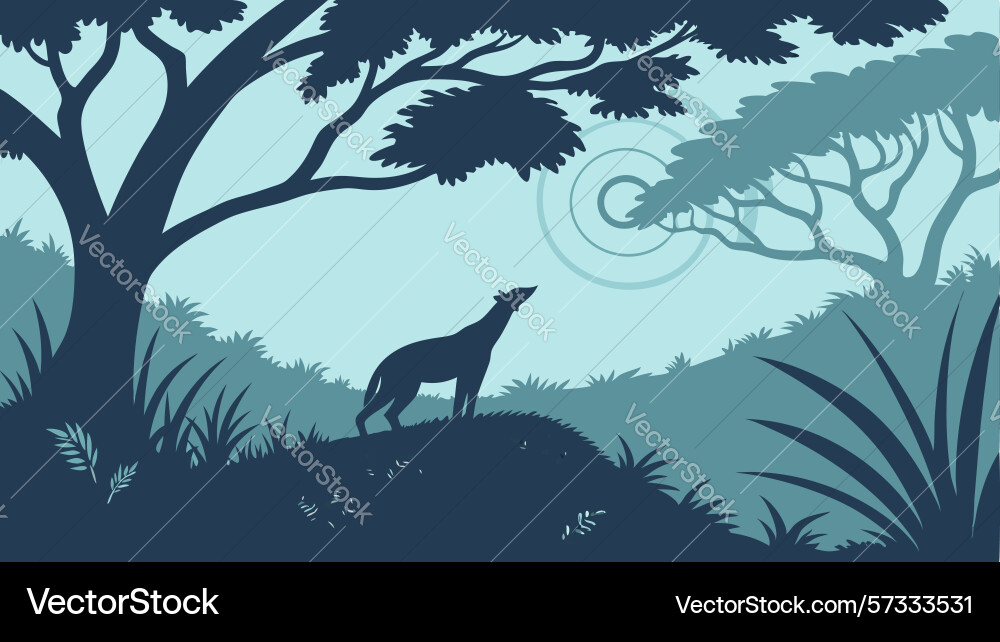 Forest with sentinel creature design generative ai Vector Image