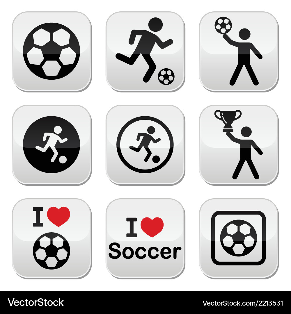 I love football or soccer man kicking ball Vector Image