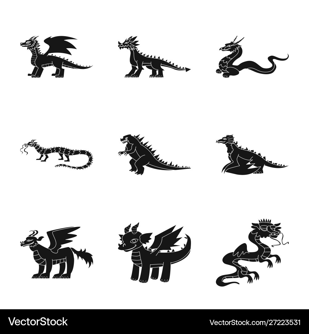 Isolated object dinosaur and history icon set Vector Image