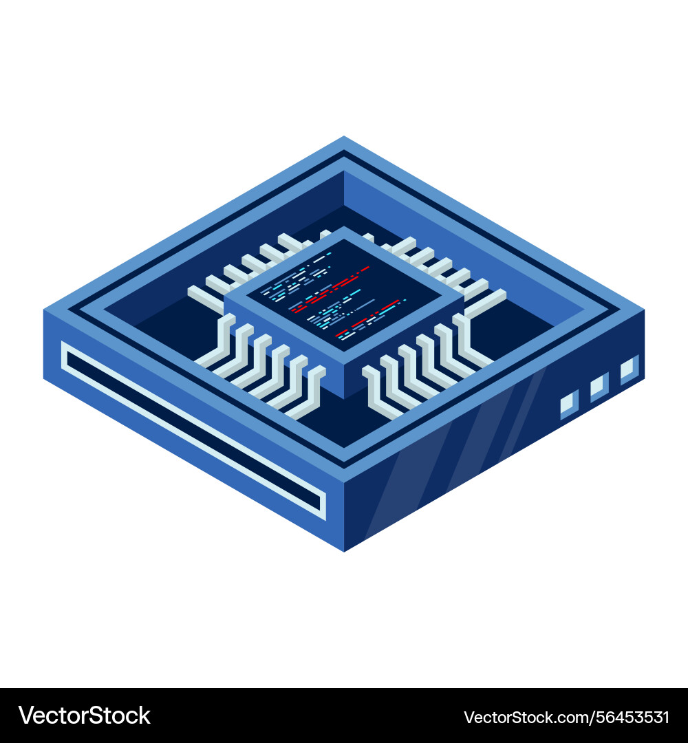 Isometric futuristic server database Isometric futuristic server database Vector Image