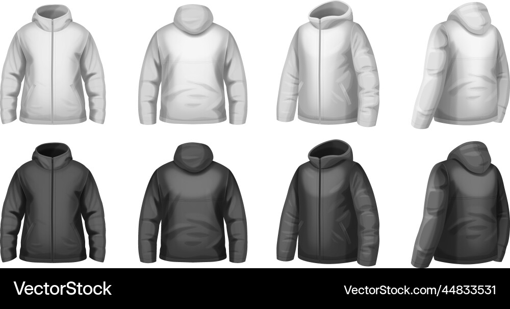 Jacket realistic set Royalty Free Vector Image