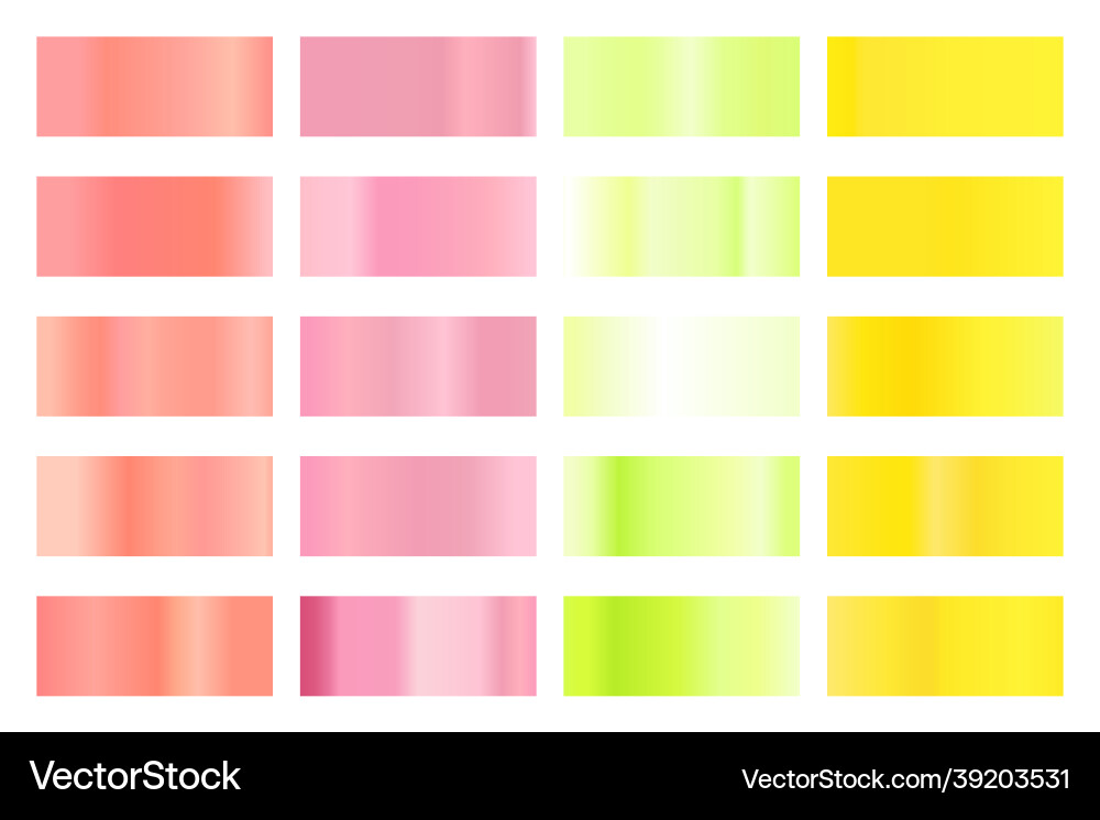 Metallic gradient collection with shiny colorful Vector Image
