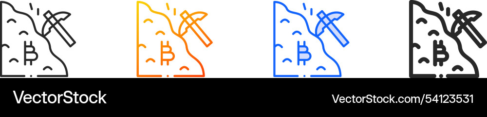 Mining iconthin linear gradient blue stroke Mining iconthin linear gradient blue stroke Vector Image