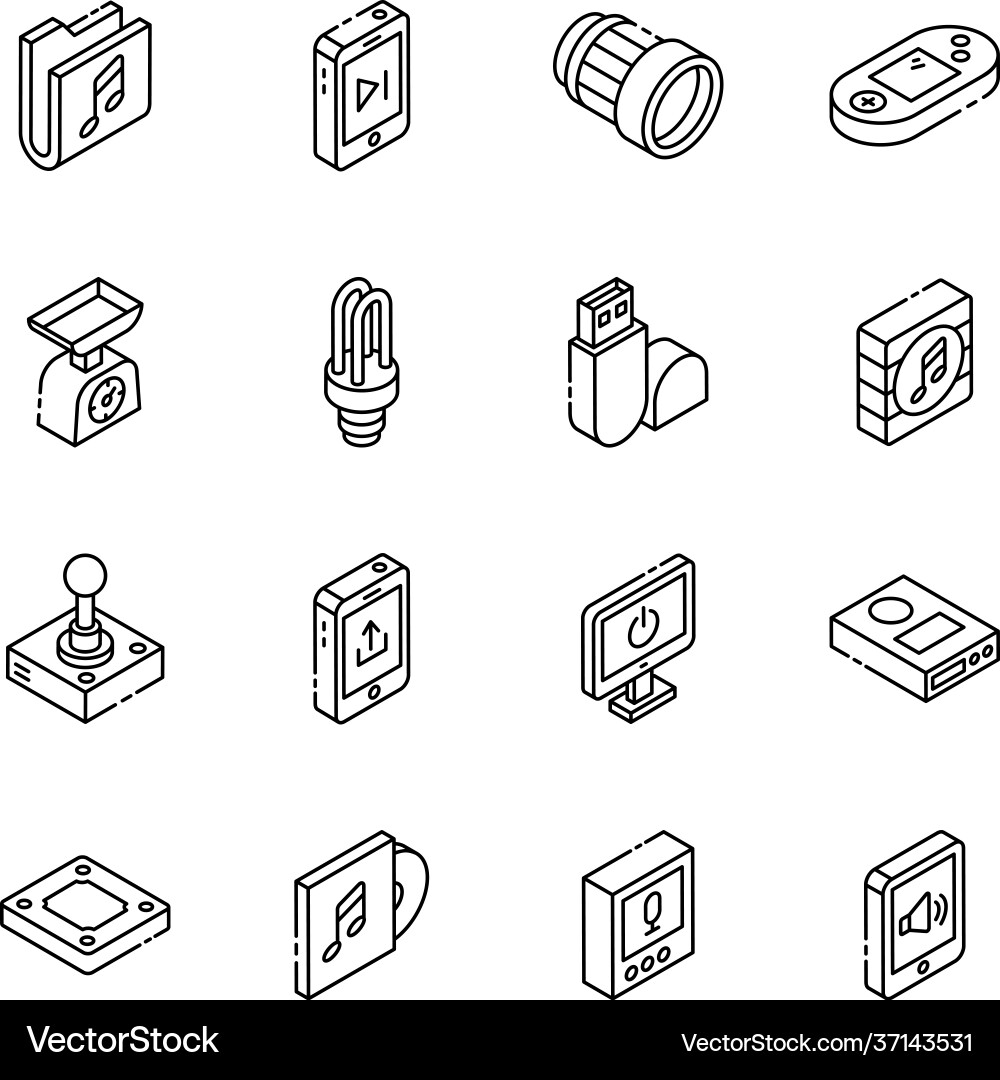 Mobile apps and data storage linear isometric icon vector image