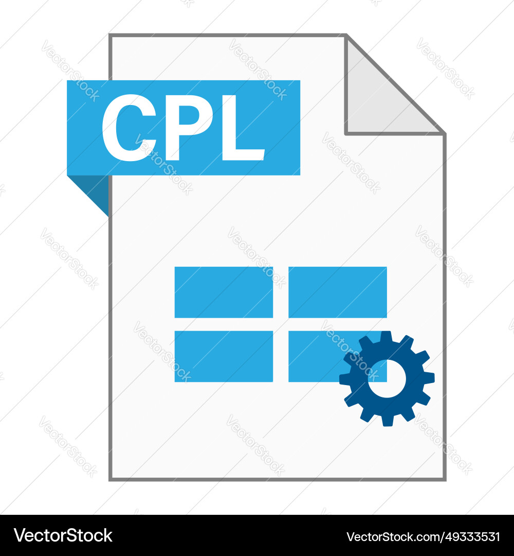 Modern flat design of cpl file icon for web Modern flat design of cpl file icon for web vector image