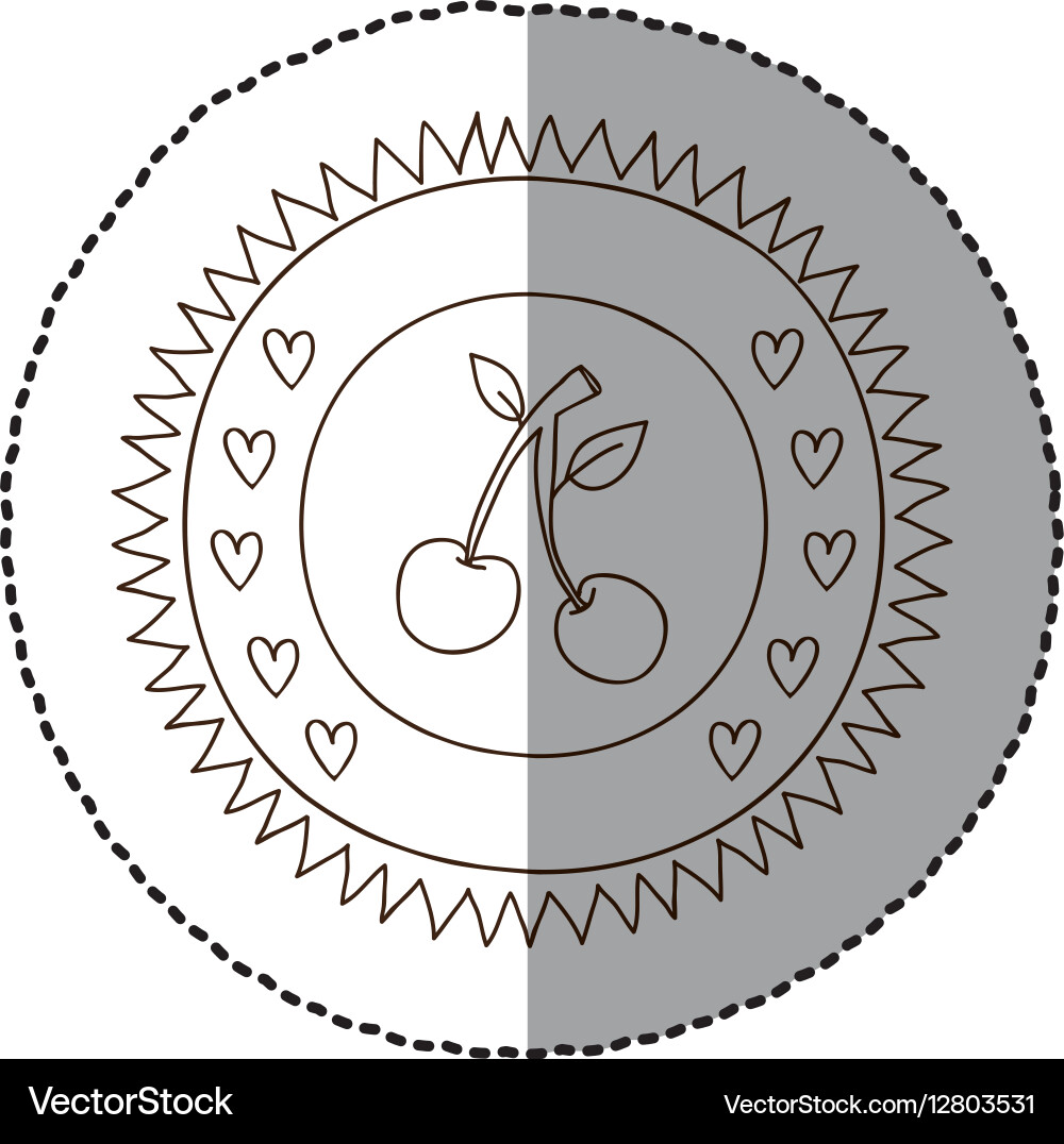 Monochrome circular frame with middle shadow vector image