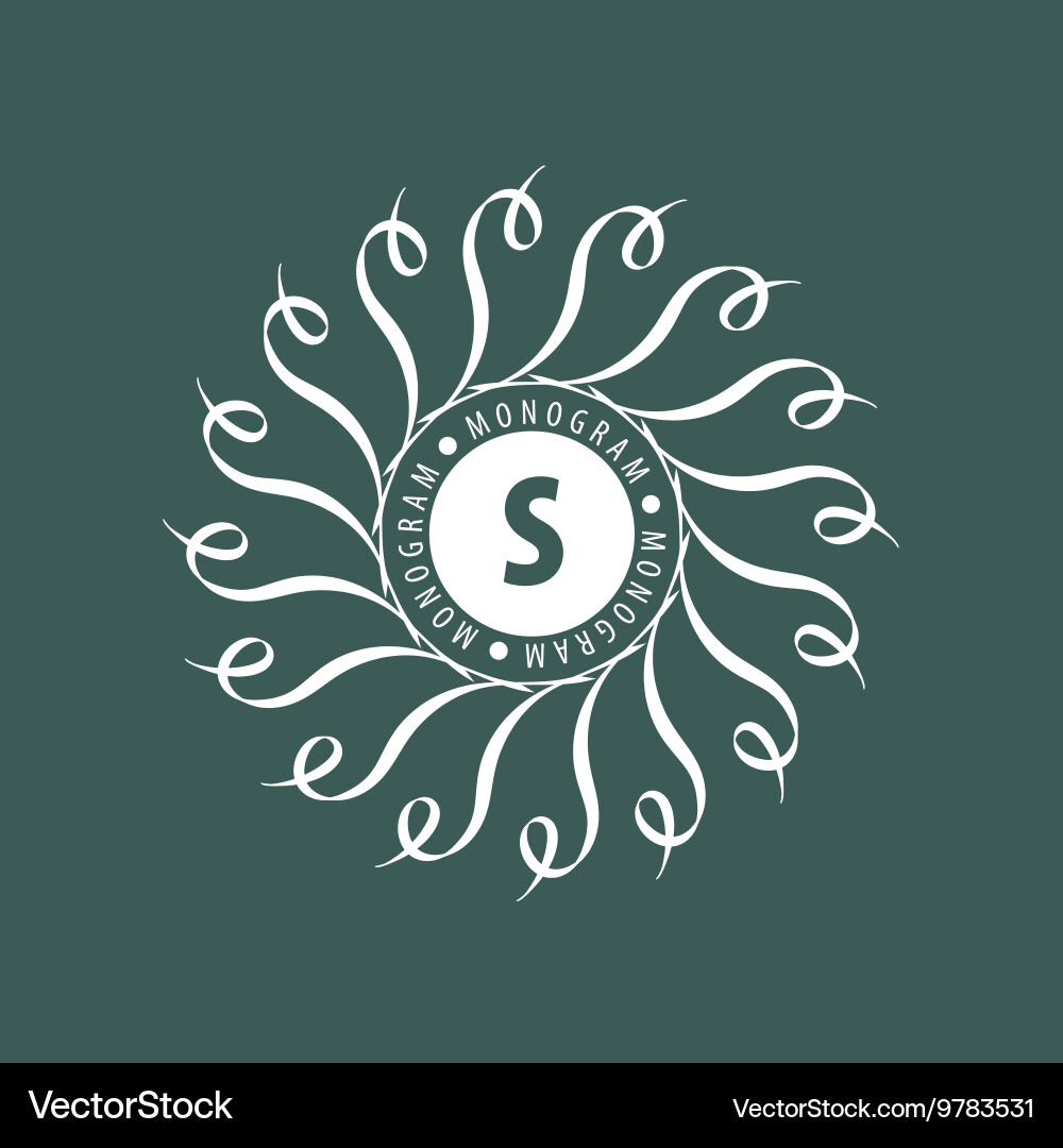 Monogram in frame vector image