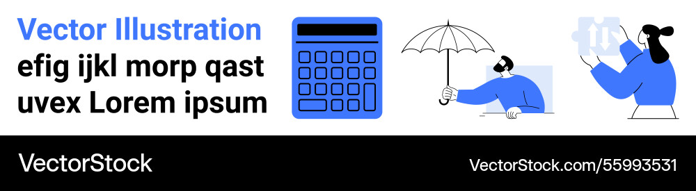 People handling everyday objects with calculator People handling everyday objects with calculator vector image
