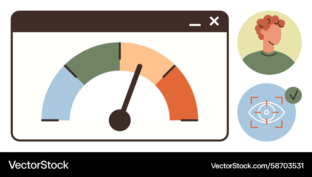 Performance Meter with User Avatar Vector Image