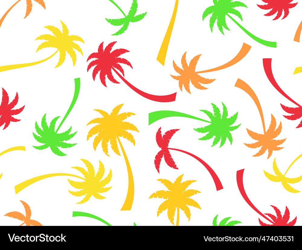 Seamless pattern with colorful palm trees Seamless pattern with colorful palm trees vector image