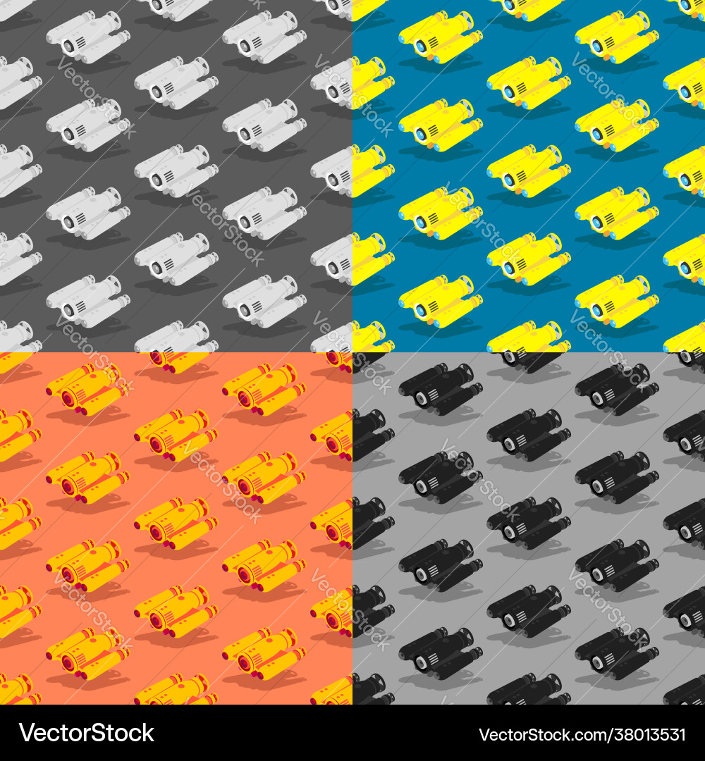 Set seamless patterns with yellow autonomous Set seamless patterns with yellow autonomous vector image