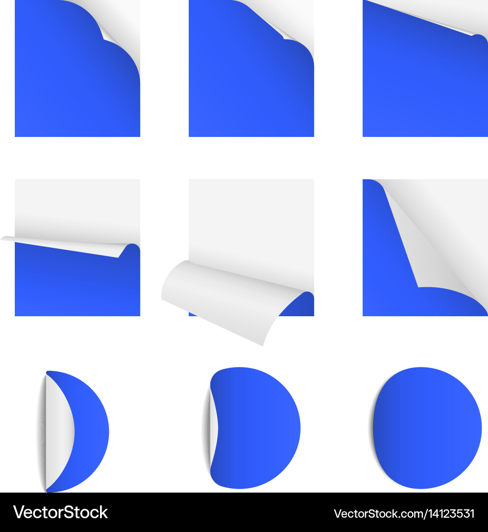 Sticky note papers with page curl set Vector Image