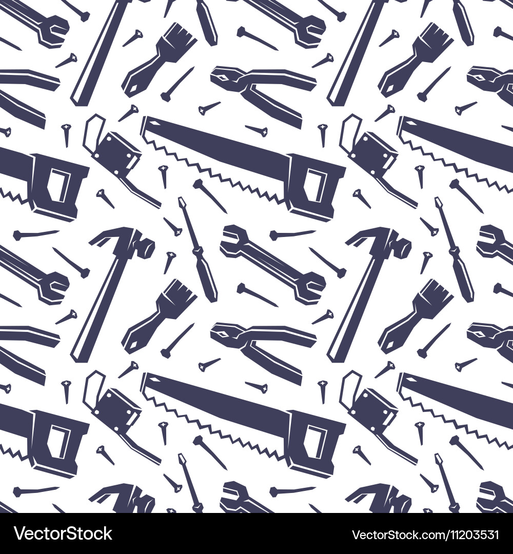 Tool Collection Seamless Pattern Vector Image