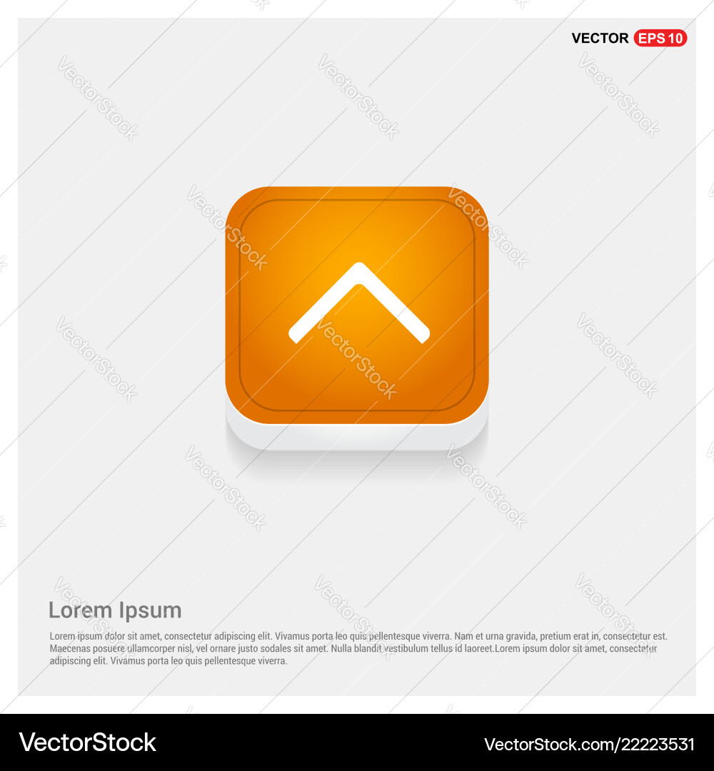 Upper arrow icon orange abstract web button Upper arrow icon orange abstract web button Vector Image