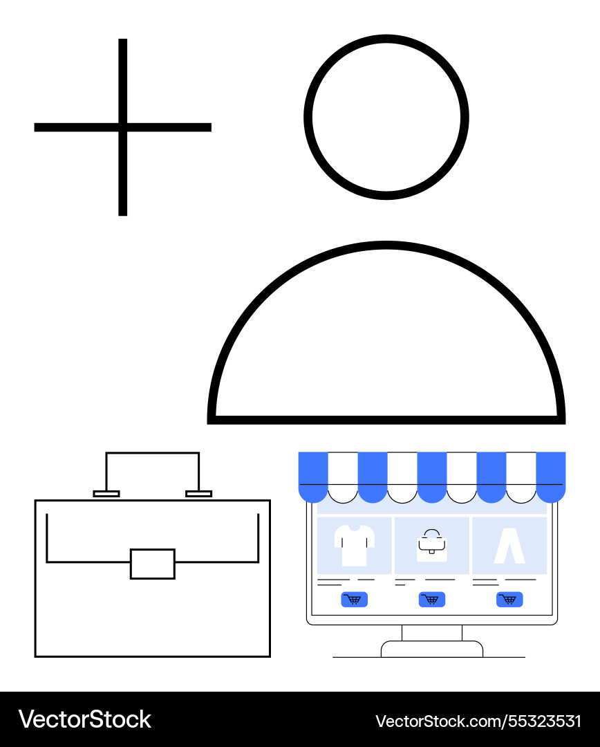 User profile connection with online storefront User profile connection with online storefront vector image