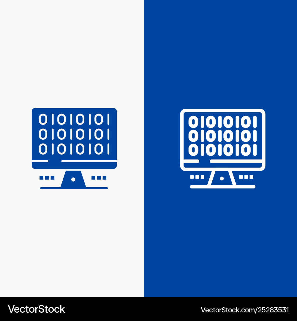 Web computer computing server line and glyph Web computer computing server line and glyph vector image