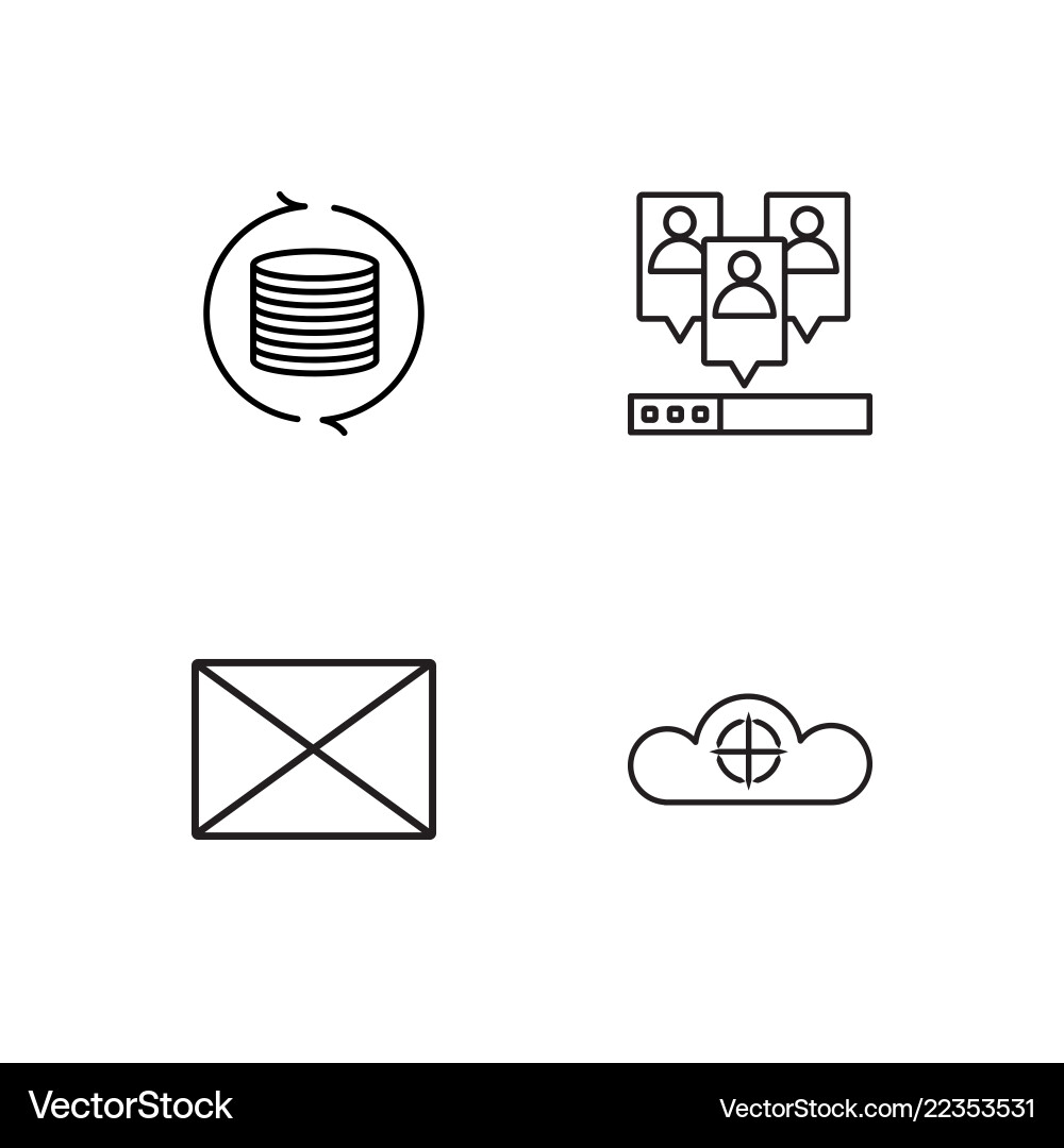 Web simple outlined icons set vector image