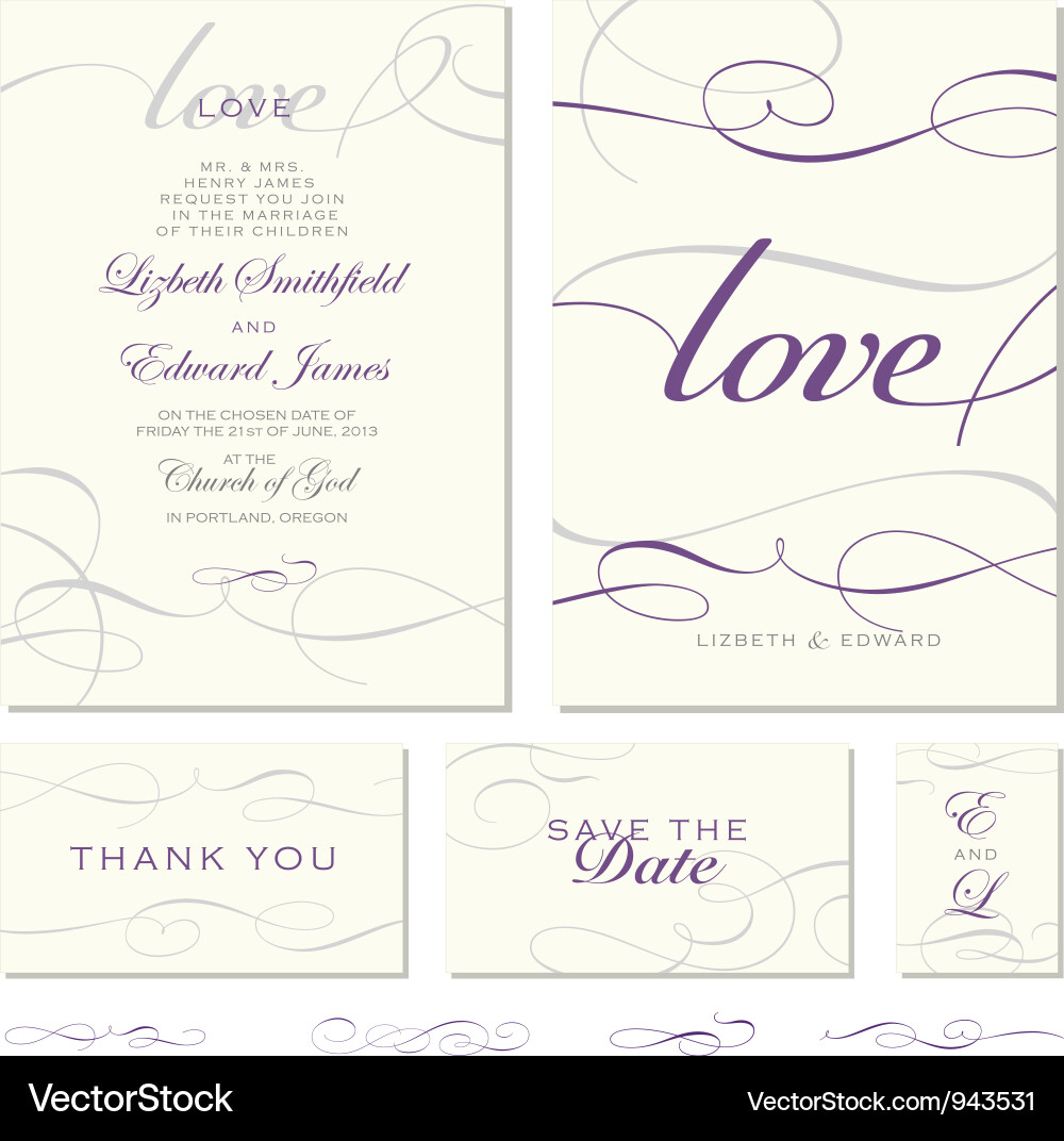 Wedding Invitation Templates vector image