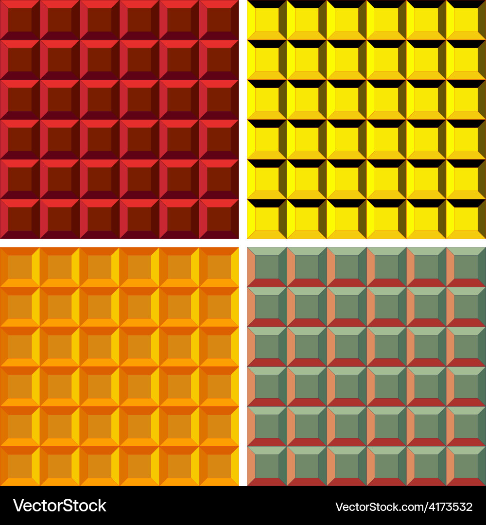 Abstract geometrical seamless pattern set vector image