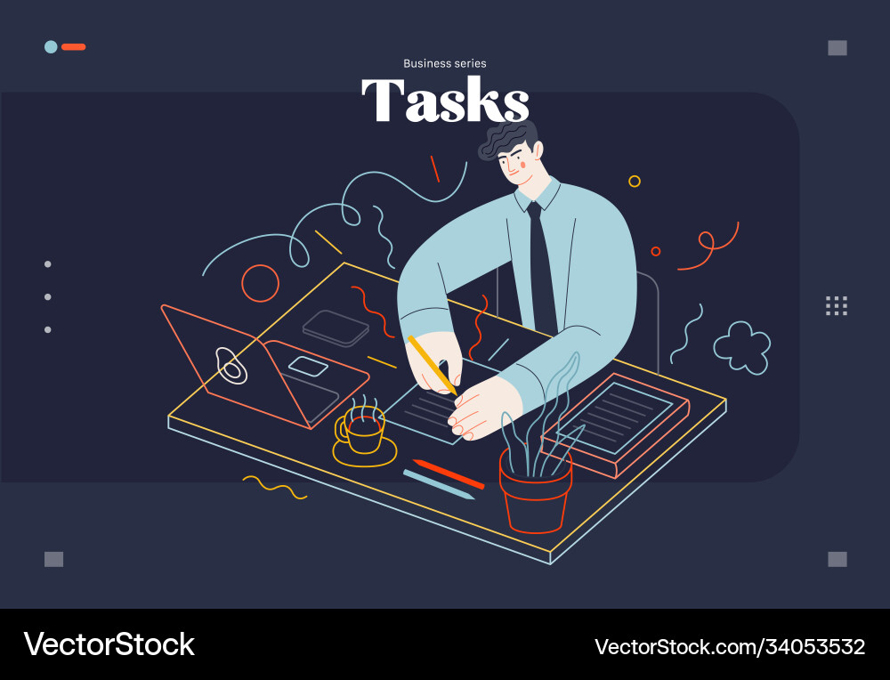 Business topics - tasks web template Business topics - tasks web template vector image