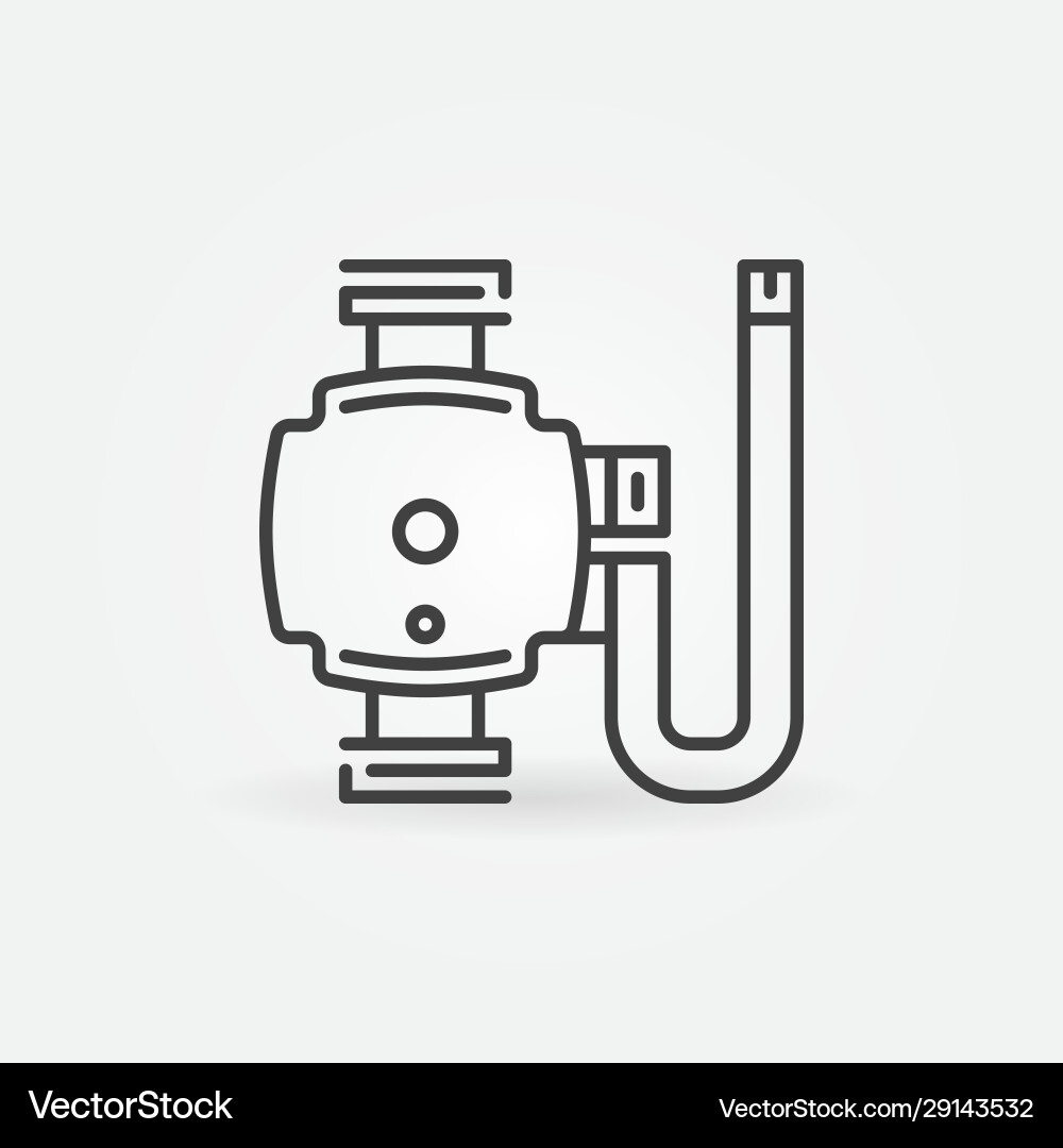 Circulating pump concept outline icon Circulating pump concept outline icon vector image