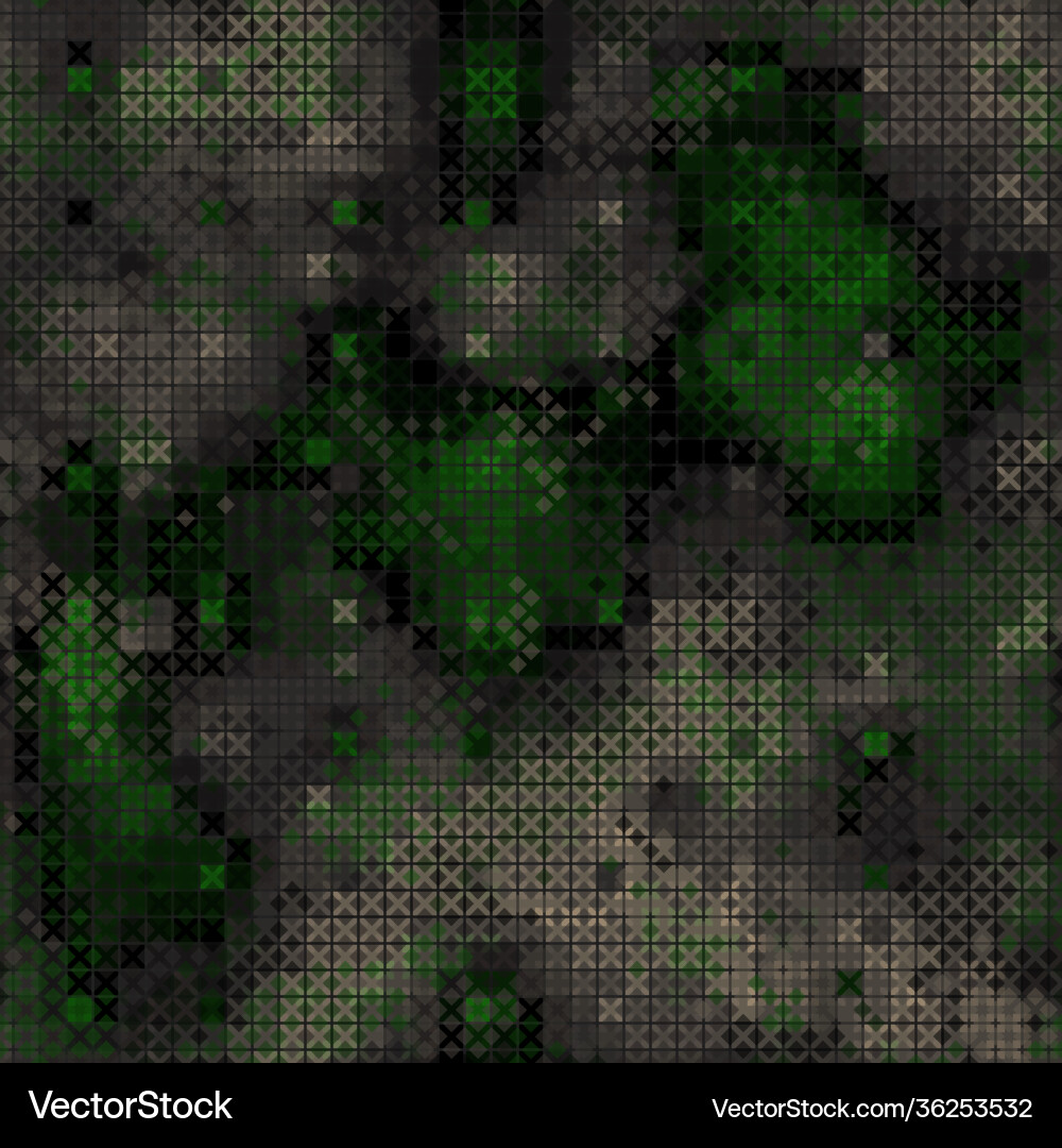 Dark Camo Pixel Pattern Vector Image