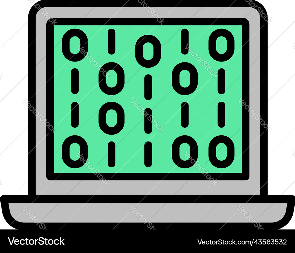 Digital data icon outline computer risk Digital data icon outline computer risk Vector Image