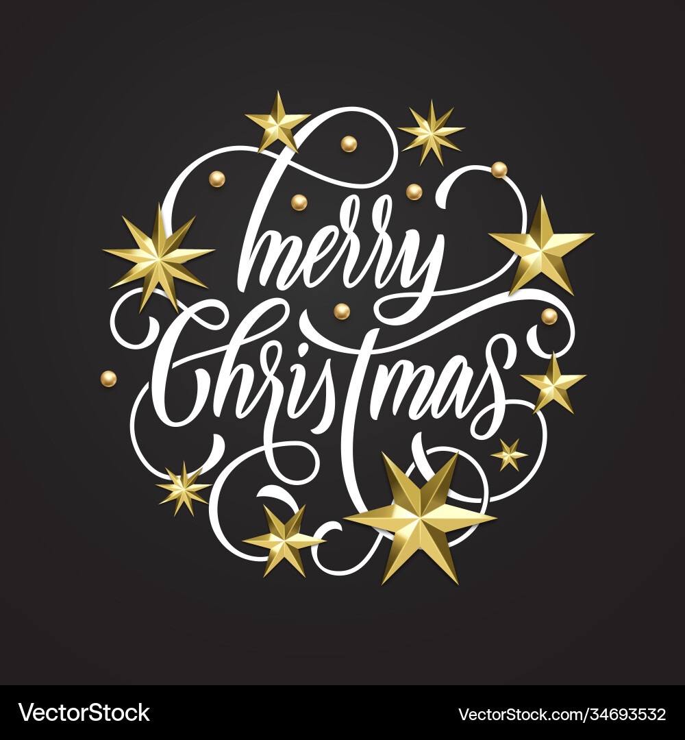 Frohe Weihnachten Feiertag goldene Dekoration Hand Frohe Weihnachten Feiertag goldene Dekoration Hand vektorbild