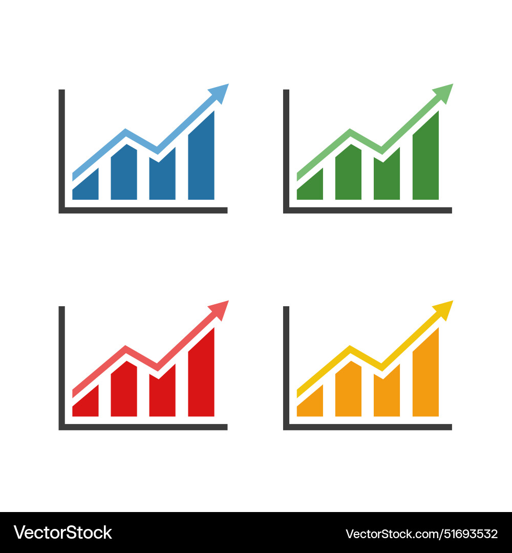 Graph icon in trendy flat style and chart bar Graph icon in trendy flat style and chart bar vector image