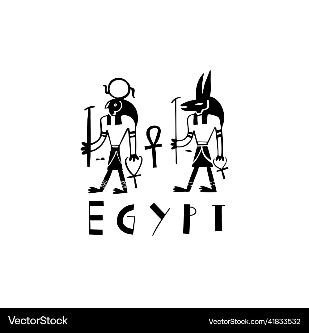 Hand drawn symbol of egypt travel arab vector image