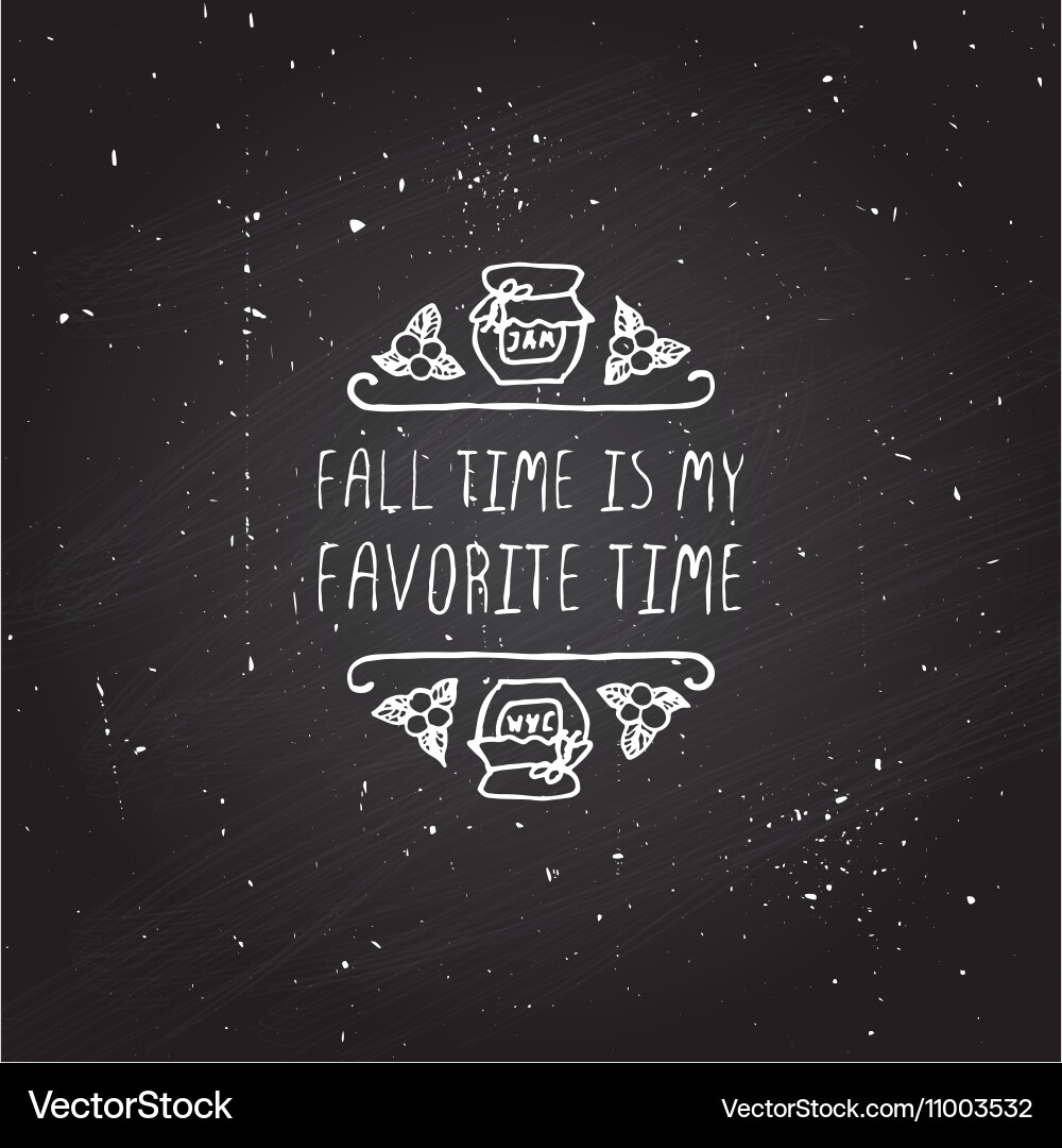 Handdrawn autumn element with text Vector Image