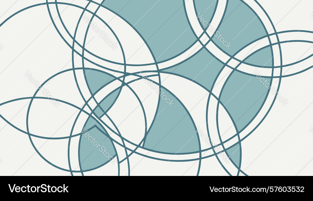 Light blue overlapping circles abstract pattern vector image