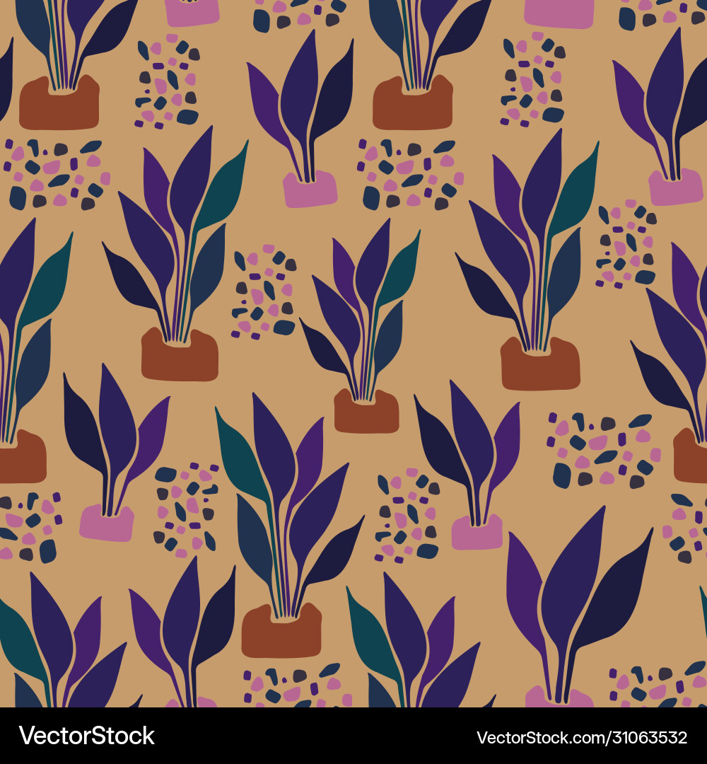 Modern seamless botanical colourful pattern Modern seamless botanical colourful pattern vector image
