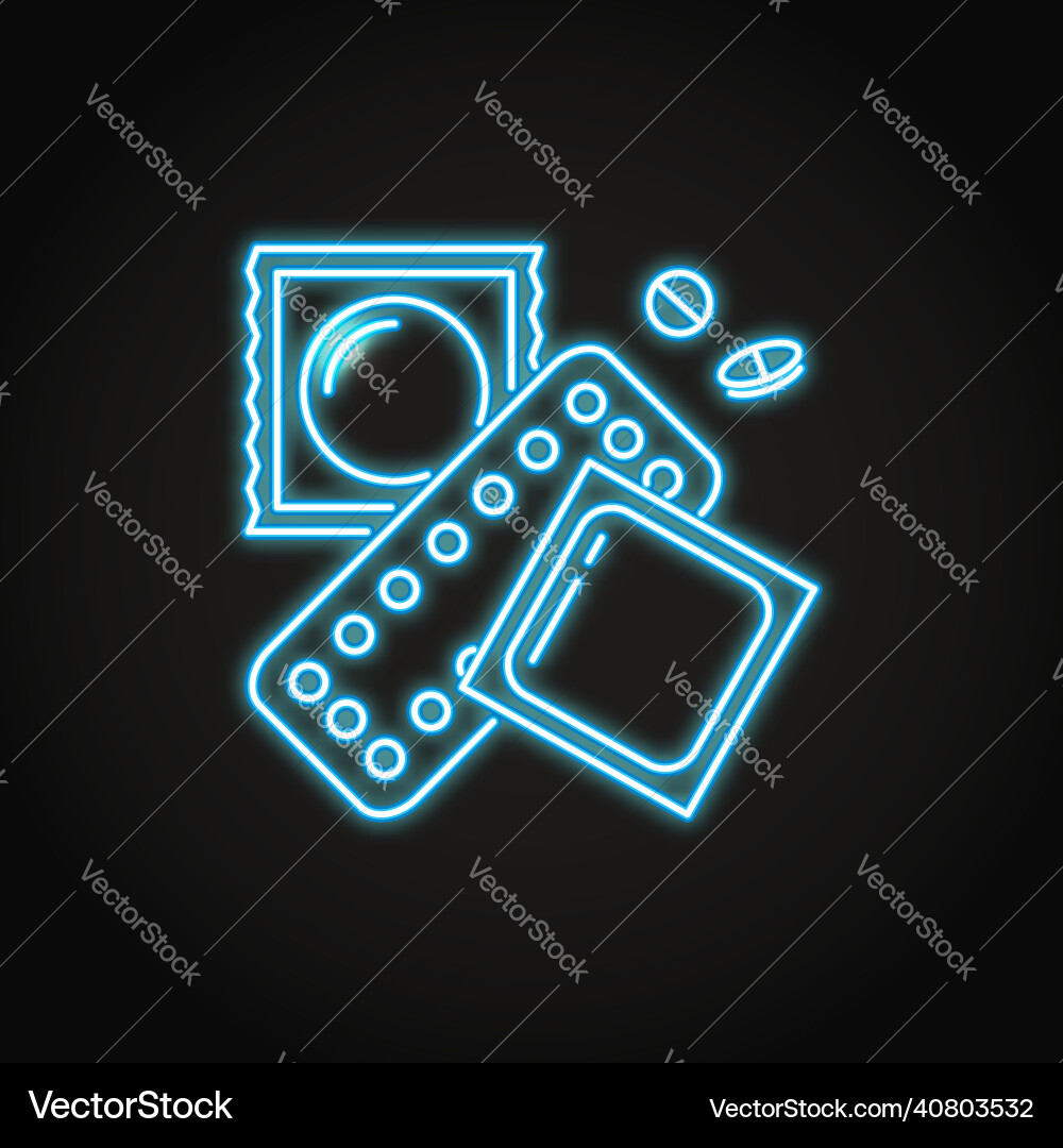 Neon contraception methods icon in line style Neon contraception methods icon in line style vector image