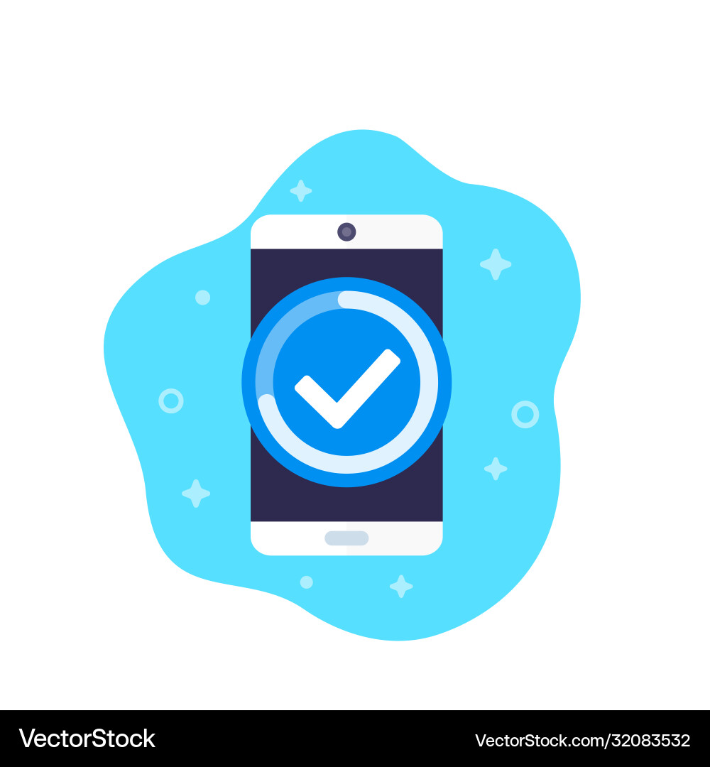 Progress Completion Icon with Phone vector image