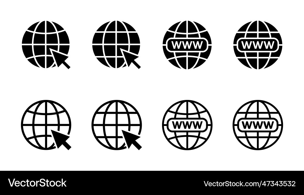 Web icon set go to click Web icon set go to click Vector Image