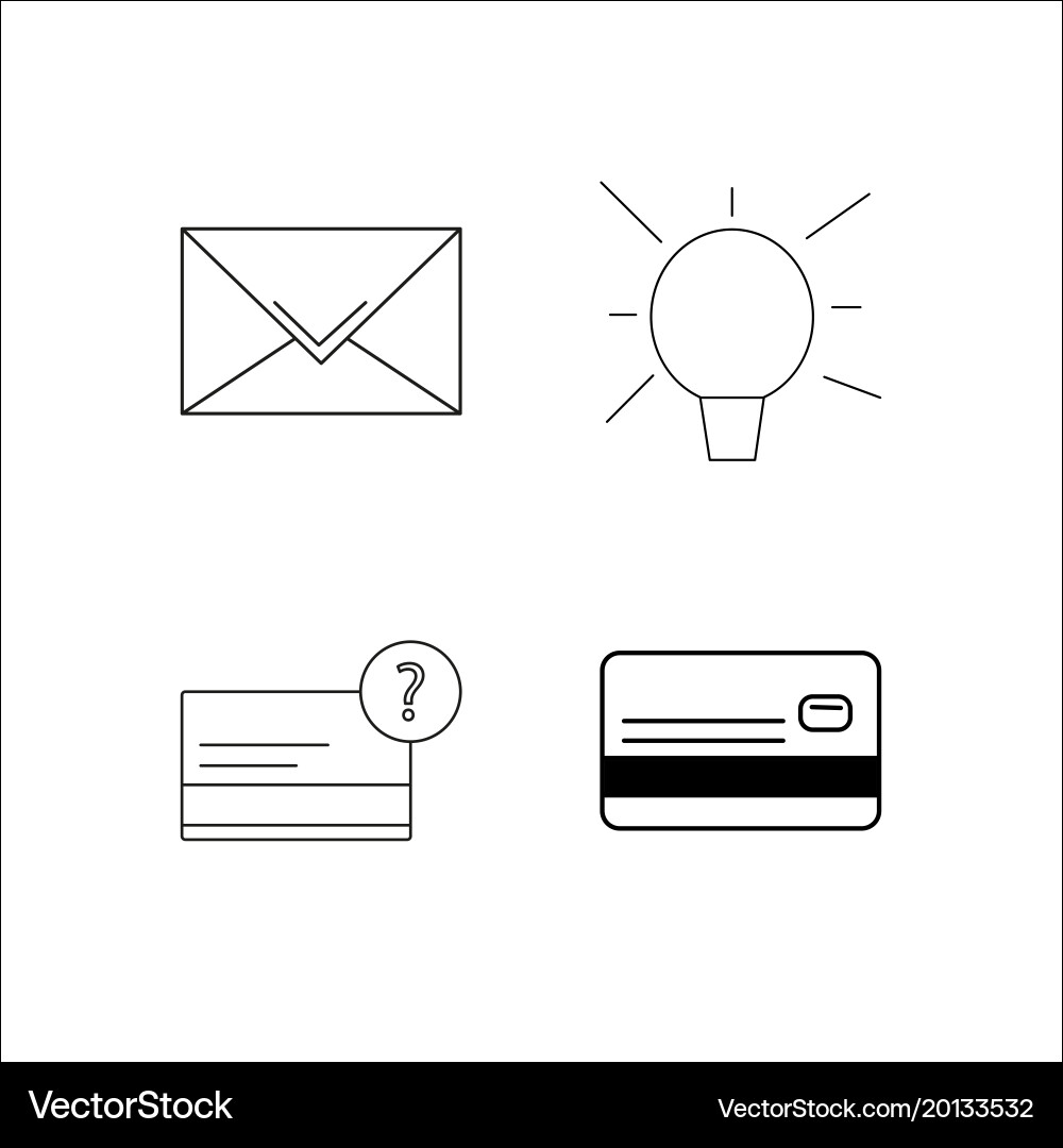 Web simple linear icon setsimple outline icons vector image
