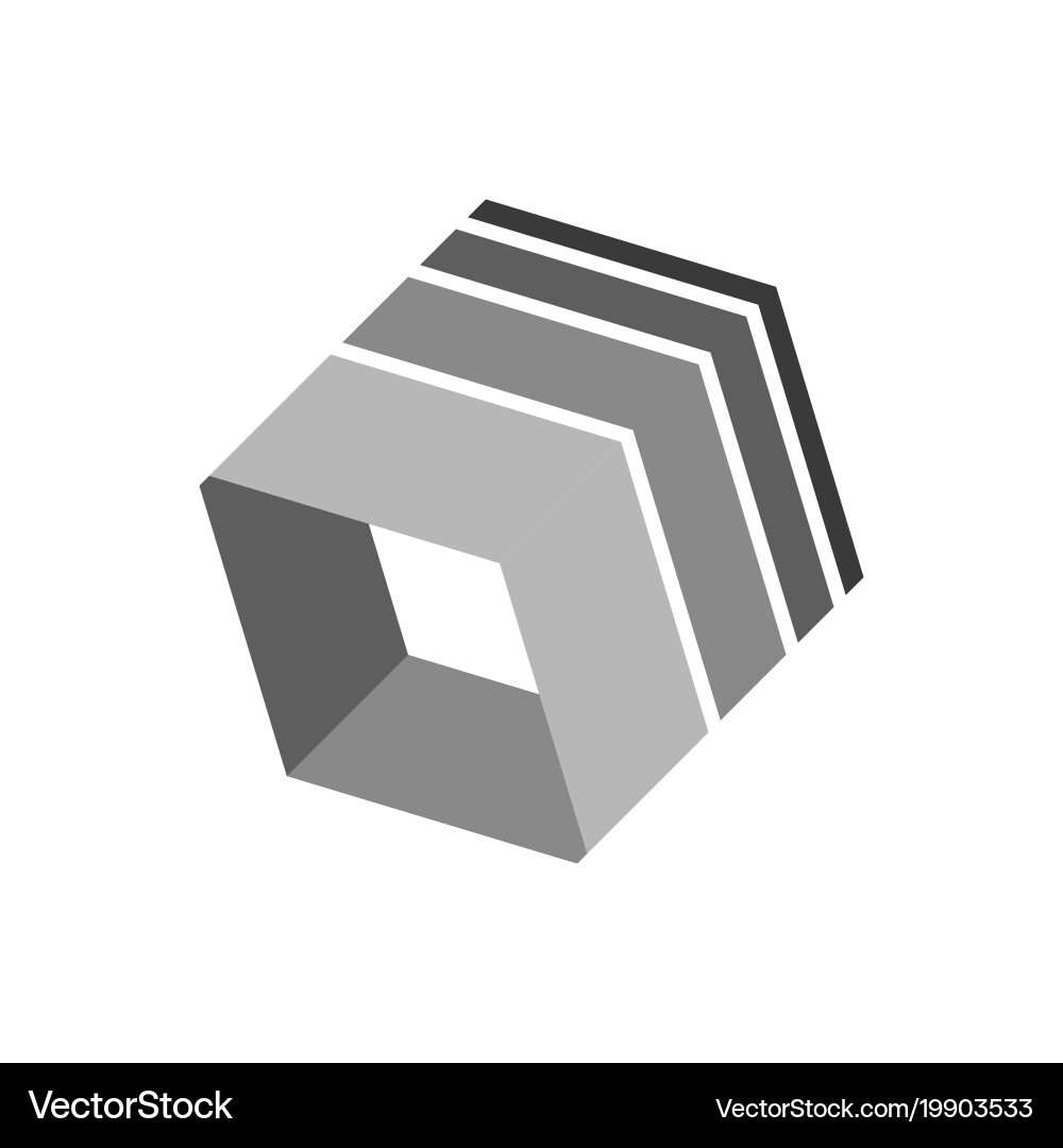 3 dimensional box shape abstract symbol Vector Image