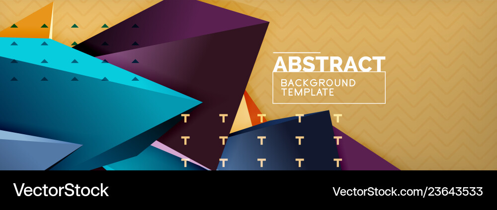 3d triangular shapes abstract background vector image