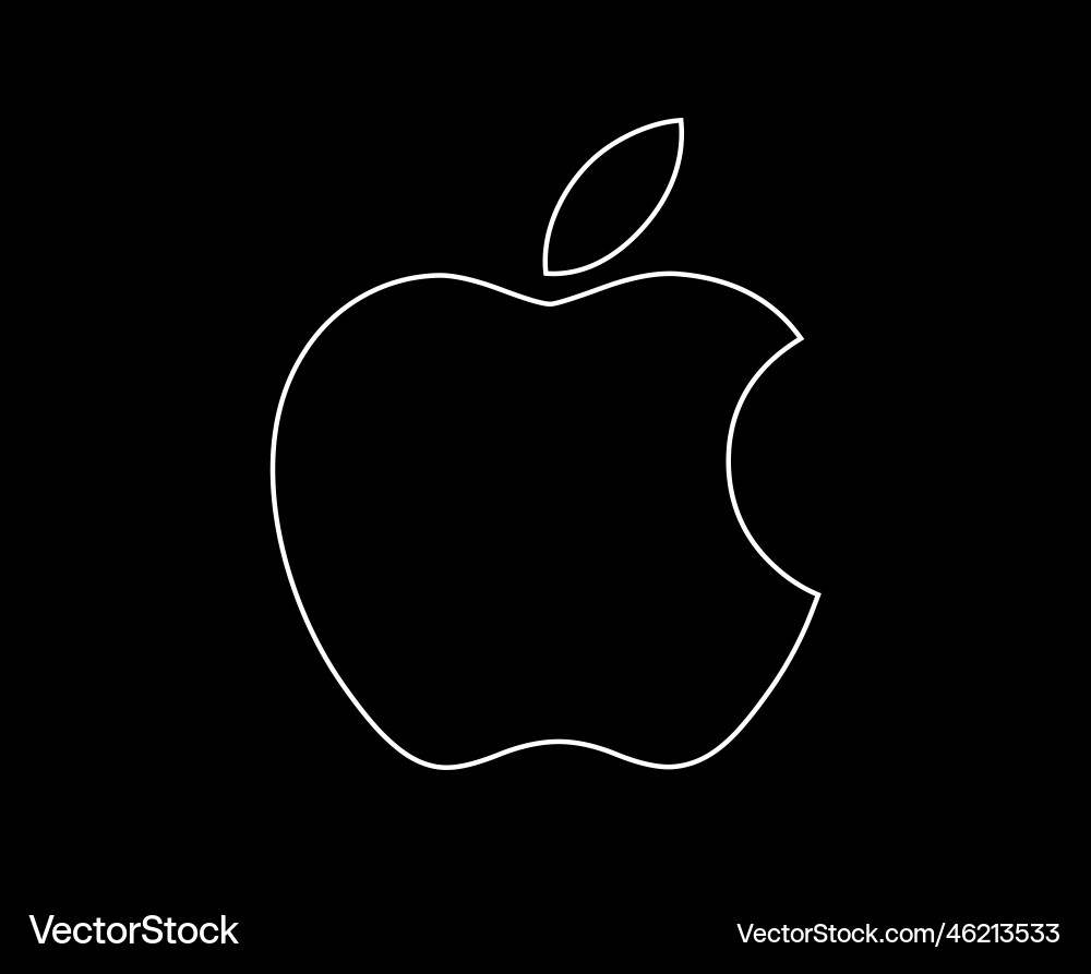 Apple logo brand phone symbol white design mobile Apple logo brand phone symbol white design mobile vector image