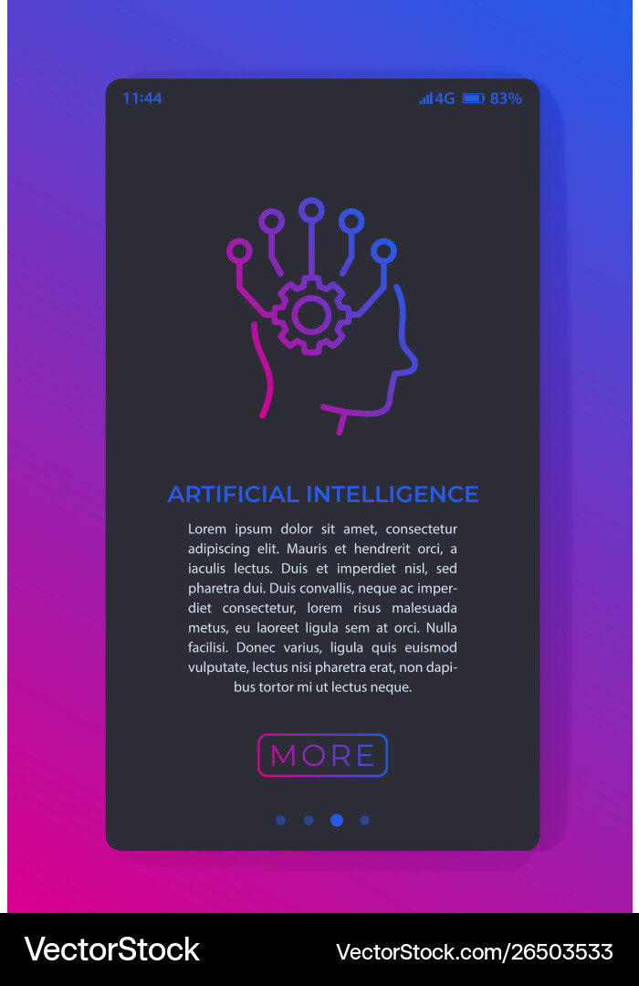 Artificial intelligence ai in mobile app vector image
